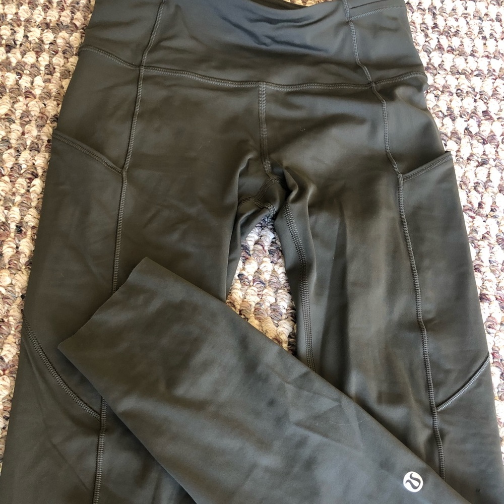 Lululemon fast and free olive green leggings